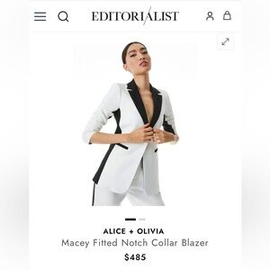Alice + Olivia Macey Fitted Notch Collar Blazer